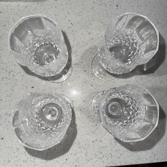 Cristal D'Arques Durand Longchamp 6 1/2" Wine Glasses Set of 4 Clear France 2003 - Picture 2 of 4